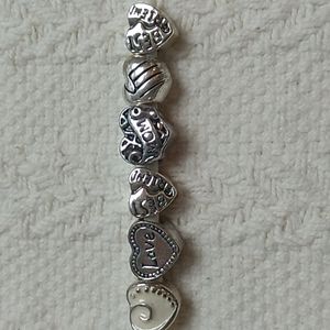 6 Heart Beads Vintage for your bracelet
